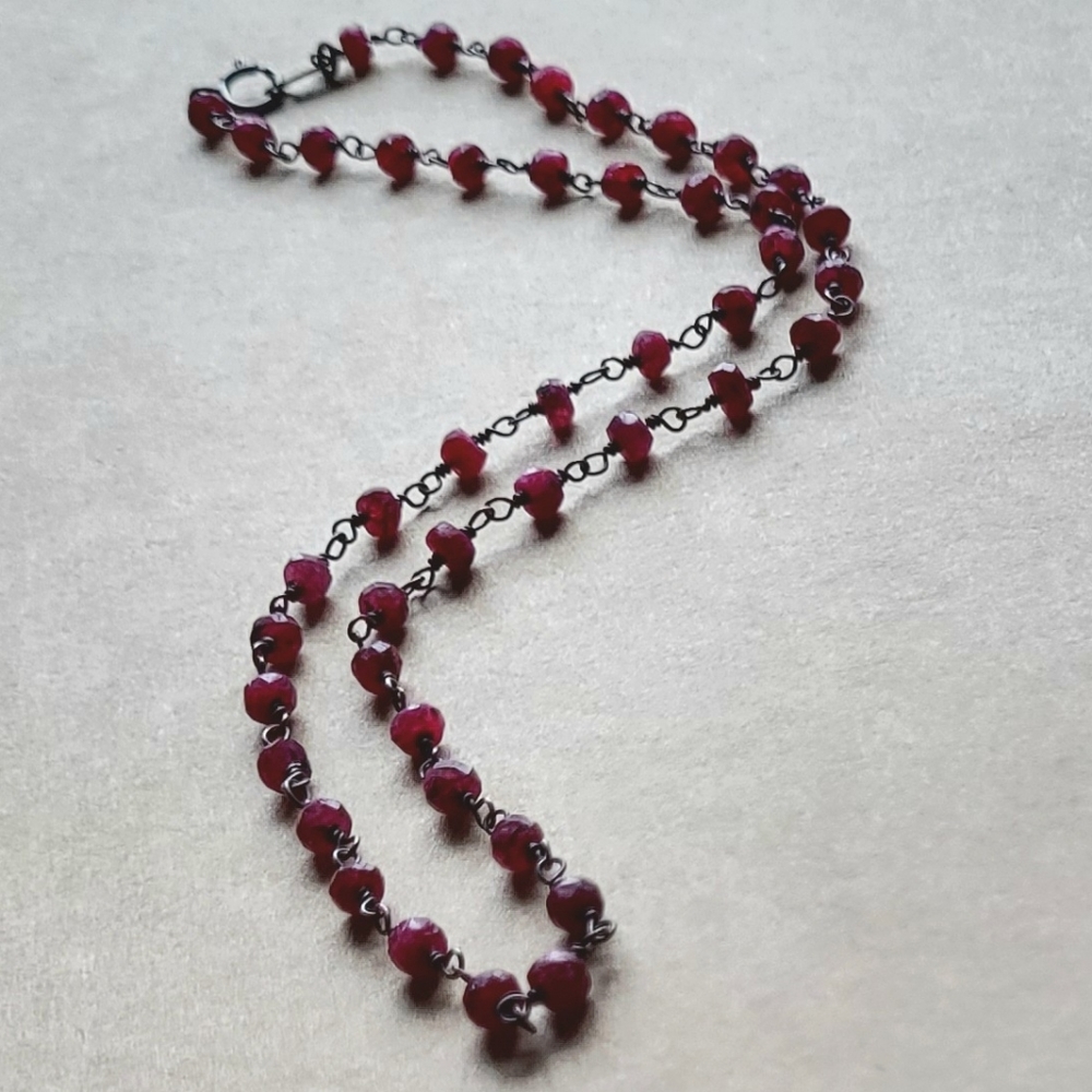 wire wrapped ruby necklace